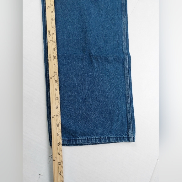 Carhartt Jean Bib Overalls Mens 36x30 Blue Darkstone Denim Work Wear R07-DST - Picture 4 of 8